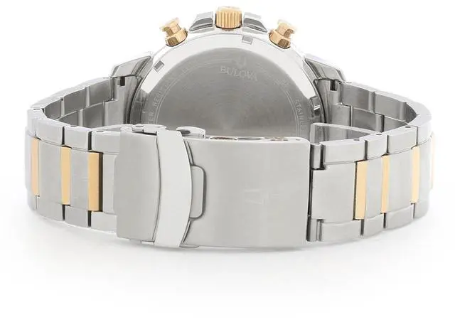 Alt view image 2 of 9 - Bulova Marine Star Chronograph Mens Two Tone Blue Dial Quartz Watch 98B301