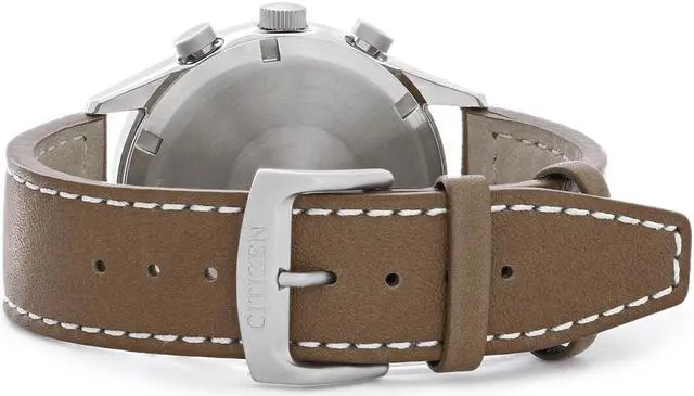 Alt view image 3 of 8 - Men's Citizen Chandler Light Brown Leather Strap Watch CA0621-05L