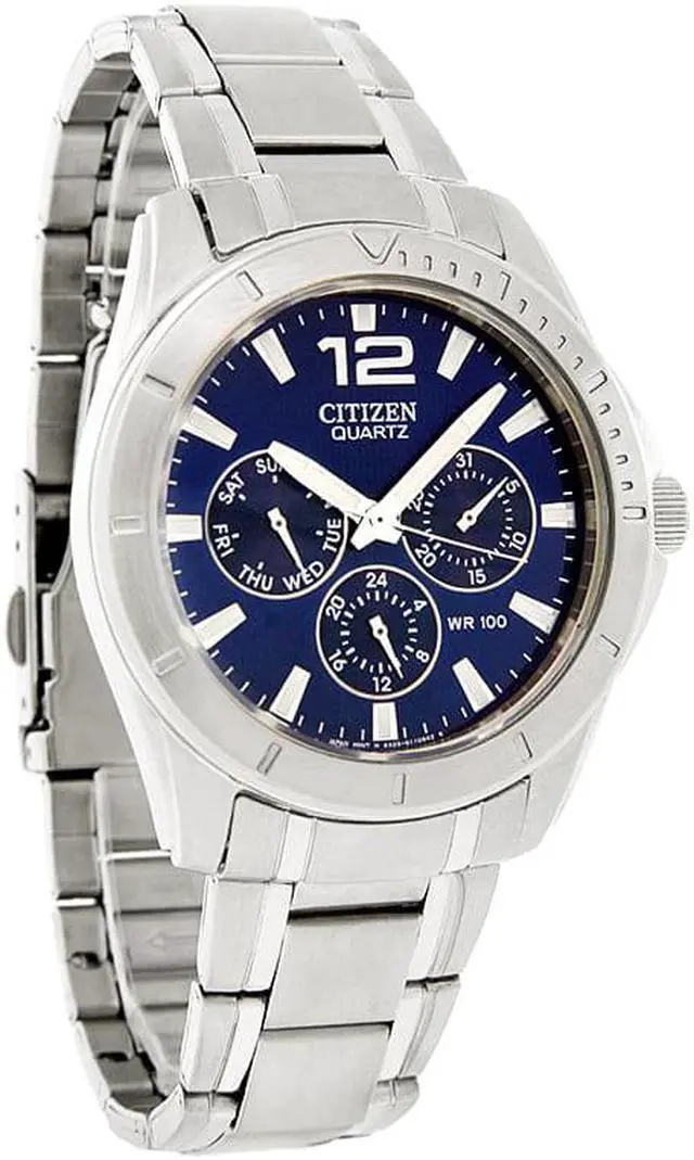 Main image of Citizen Quartz Mens Blue Dial Sub-Dial Bracelet Watch AG8300-52L