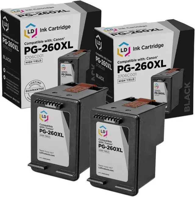 Alt view image 7 of 12 - LD Replacements for Canon PG-260XL / 3706C001 Black High Yield Ink Cartridge 2-Pack for use in PIXMA TR7020, TS5320, TS6420