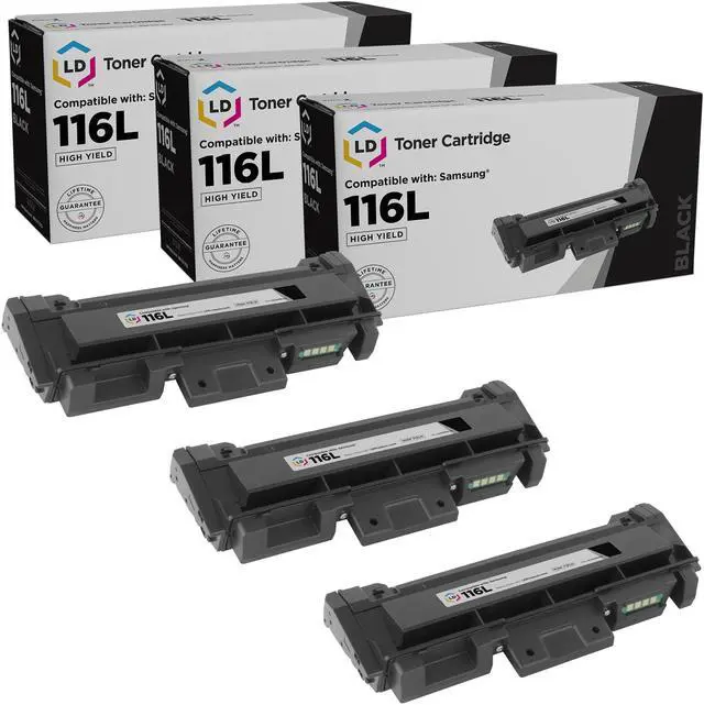 Main image of LD Compatible Toner Cartridge Replacement for Samsung MLT-D116L High Yield (Black, 3-Pack)