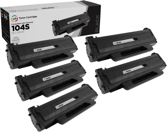 Main image of LD Set of 5 Black Cartridges for the Samsung MLT-D104S for use in the ML-1665 Printers for ML-1665, ML-1661, ML-1666, ML-1667, ML-1675 and ML-1865W Printers
