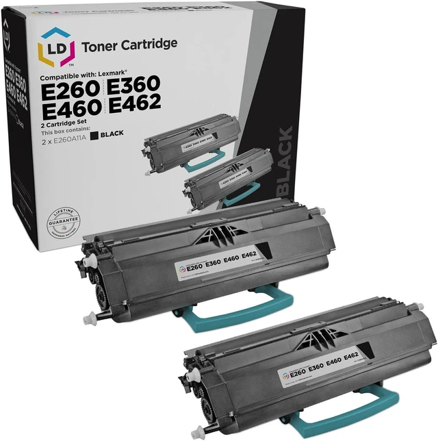 Main image of LD Products Remanufactured Toner Cartridge Replacement for Lexmark E260A11A (Black, 2-Pack)