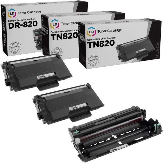 Main image of LD Products Compatible Toner Cartridge & Drum Unit Replacements for Brother TN820 & DR820 (2 Toners, 1 Drum, 3-Packs) for use in DCP-L6600DW HL-L6200DW HL-L6200DWT HL-L6250DN HL-L6250DW HL-L6300DWT