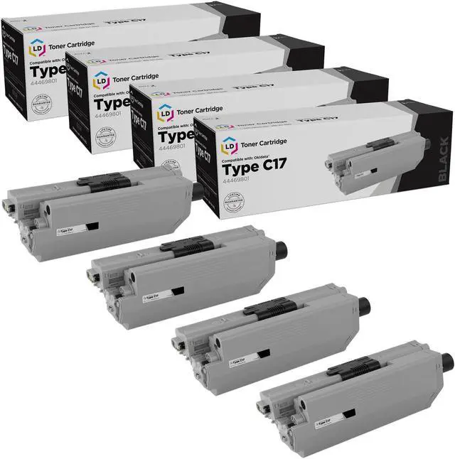 Alt view image 7 of 13 - LD Products Compatible Toner Cartridge Replacement for Okidata 44469801 Type C17 (Black, 4-Pack)