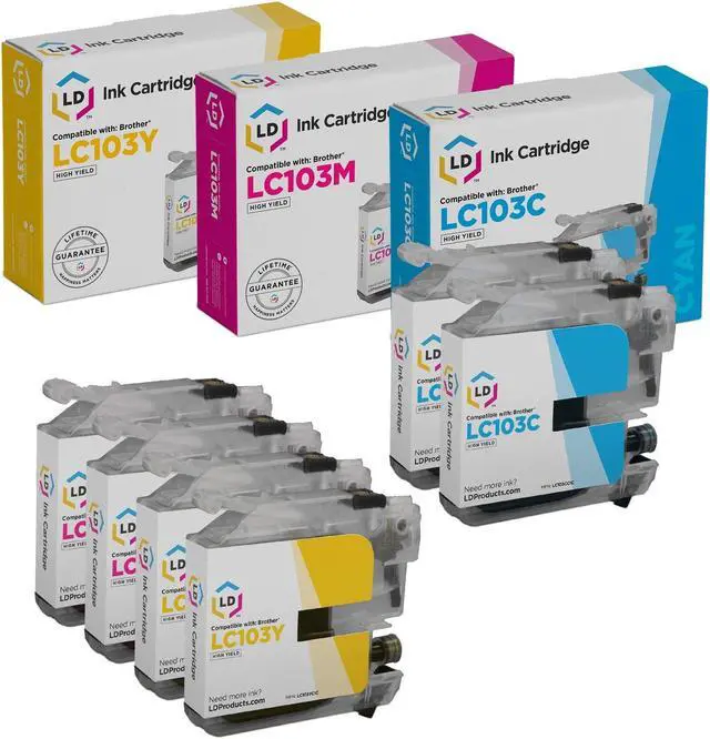 Main image of LD Products Compatible Ink Cartridge Replacement for Brother LC103 High Yield (2 Cyan, 2 Magenta, 2 Yellow, 6-Pack)