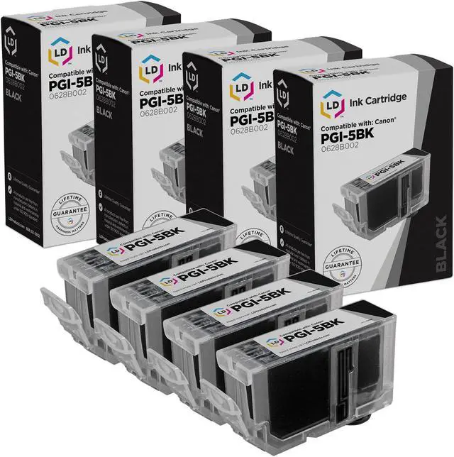 Main image of LD Products Compatible Ink Cartridge Replacements for Canon PGI5Bk (Pigment Black, 4-Pack)