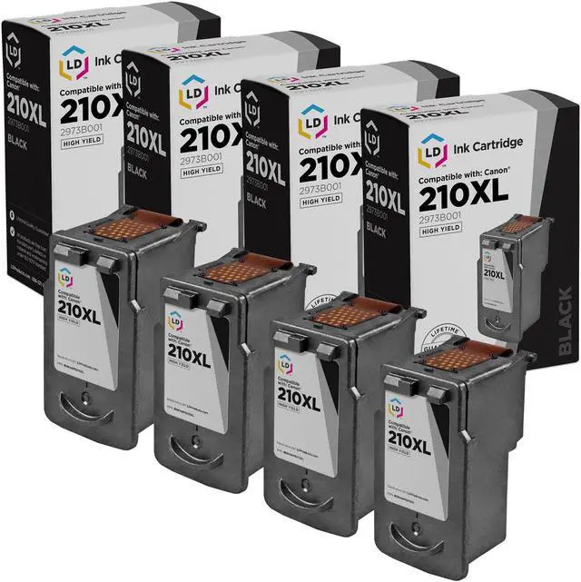 Main image of LD Products Remanufactured Ink Cartridge Replacement for Canon PG-210XL 2973B001 High Yield (Black, 4-Pack)