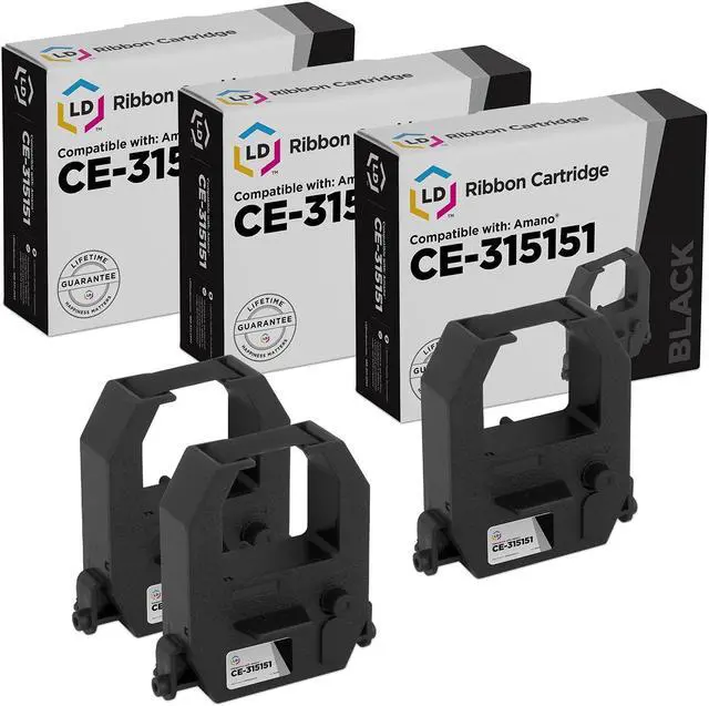 Main image of LD Products Compatible Printer Ribbon Cartridge Replacement for Amano CE-315151 (Black, 3-Pack)