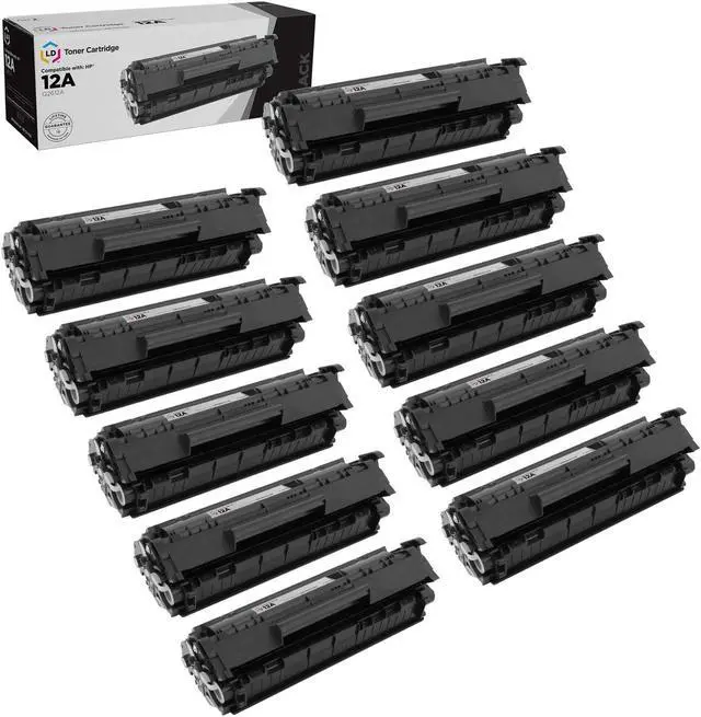 Main image of LD Products Compatible Replacement for HP 12A Black Toner Cartridge Q2612A (10-Pack)