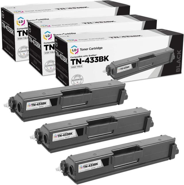 Main image of LD Products Compatible Toner Cartridge Replacement for Brother TN433BK High Yield (Black, 3-Pack) For use in HL-L8260CDW, HL-L8360CDW, HL-L8360CDWT, HL-L9310CDW, MFC-L8610CDW, MFC-L9570CDWT