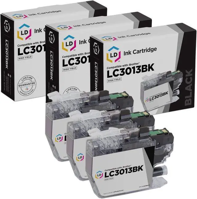 Main image of LD Products Compatible Ink Cartridge Replacement for Brother LC3013 LC3013BK High Yield (Black, 3-Pack)