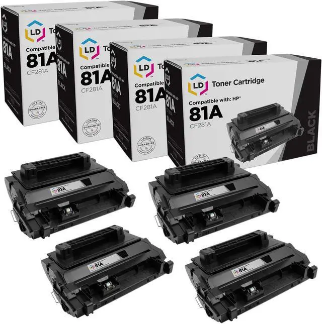 Main image of LD Products Compatible HP 81A CF281A Toner Cartridge Replacement for LaserJet Enterprise flow MFP M630z M604dn M604n M605dh M605dn M605n M605x M606dn M606x M630dn M630f M630h M630 (Black, 4-Pack)