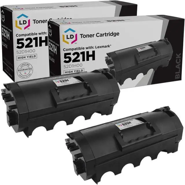 Main image of LD Products Compatible Toner Cartridge Replacement for Lexmark 521 HY (Black, 2- Pack)
