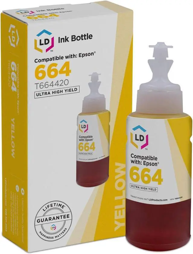 Main image of LD Products Compatible Ink Bottle Replacement for Epson 664 T664420 High Yield (Yellow)