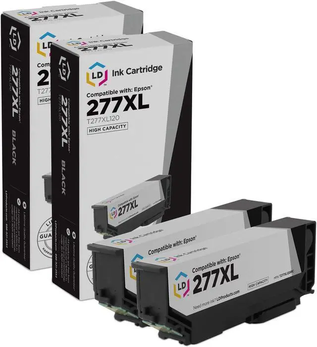 Main image of LD Products Remanufactured Ink Cartridge Replacements for Epson 277XL T277XL120 High Yield (Black, 2-Pack)