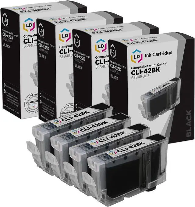 Main image of LD Products Compatible Ink Cartridge Replacement for Canon CLI-42BK 6384B002 (Black, 4-Pack)