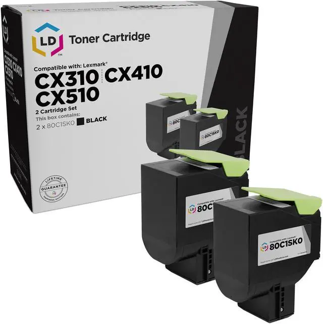 Main image of LD Products Remanufactured Toner Cartridge Replacement for Lexmark 801SK 80C1SK0 (Black, 2-Pack)