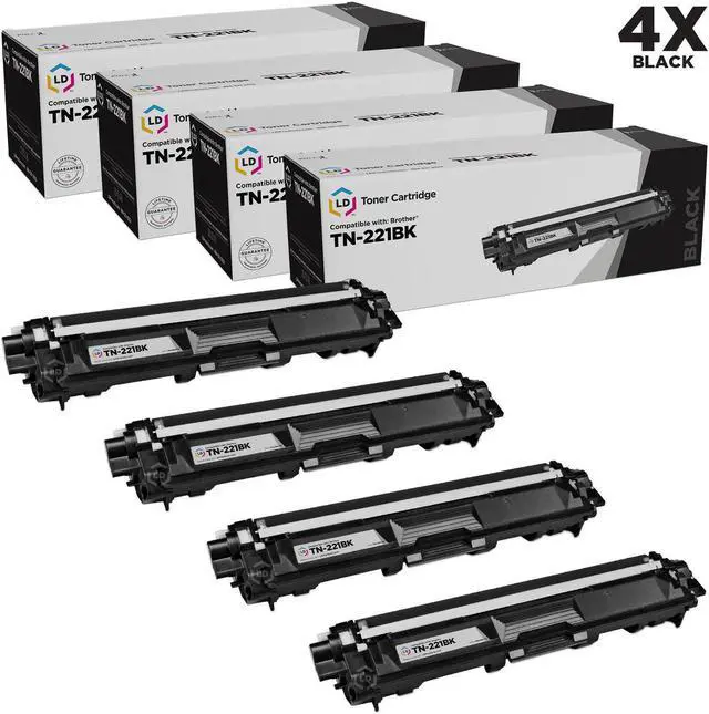 Main image of LD Products Compatible Toner Cartridge Replacements for Brother TN221BK (Black, 4-Pack)