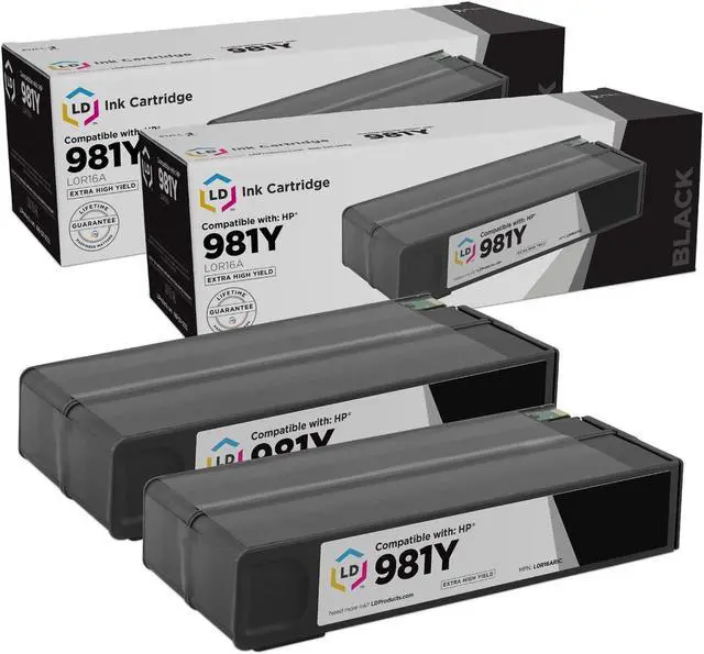 Main image of LD Products Remanufactured Ink Cartridge Replacement for HP 981Y L0R16A Extra High Yield (Black, 2-Pack)
