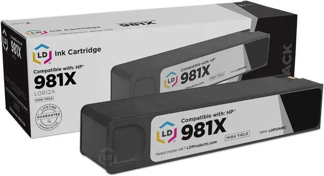 Main image of LD Remanufactured Ink Cartridge Replacement for HP 981X L0R12A High Yield (Black) Compatible with HP PageWide Enterprise Color 586f 586z HP PageWide Managed Color E58680z MFP E58650dn and more