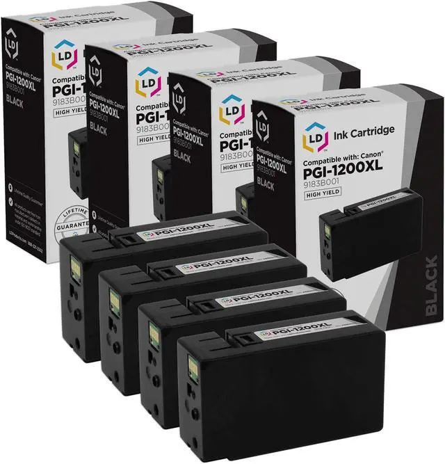 Main image of LD Products Compatible Ink Cartridge Replacement for Canon PGI-1200XL 9183B001 High Yield (Black, 4-Pack)