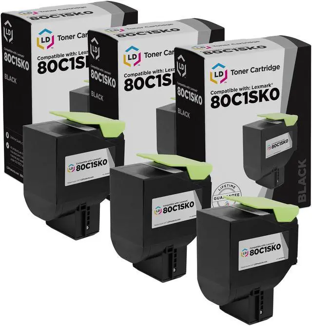 Main image of LD Products Remanufactured Toner Cartridge Replacement for Lexmark 801SK 80C1SK0 (Black, 3-Pack)