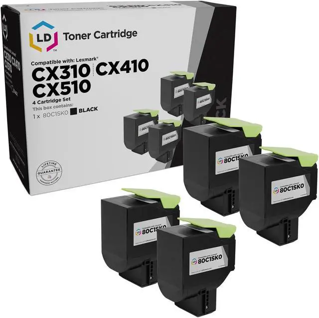 Main image of LD Products Remanufactured Toner Cartridge Replacement for Lexmark 801SK 80C1SK0 (Black, 4-Pack)