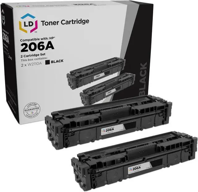 Main image of LD Products Compatible Toner Cartridge Replacement for HP 206A 206X W2110A W2110X (Black, 2-Pack)