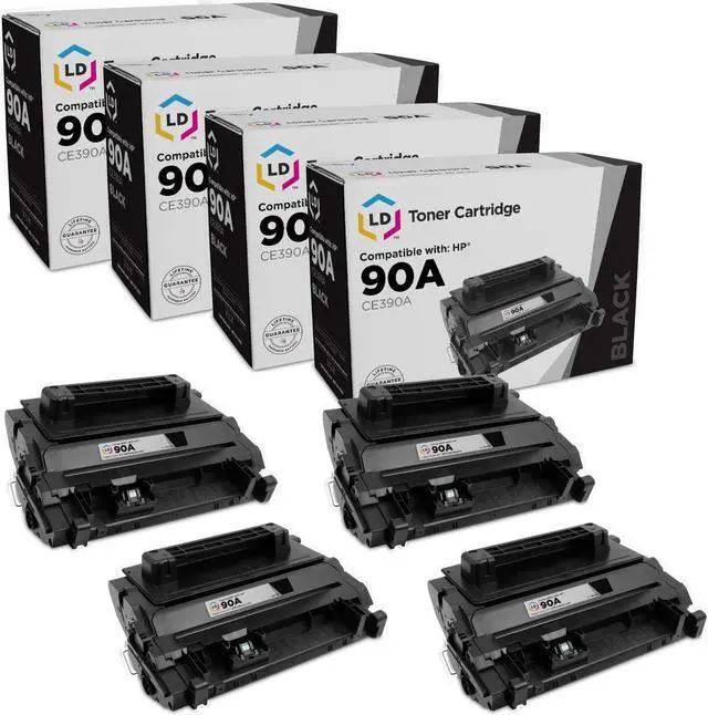 Main image of LD Products Compatible Toner Cartridge Replacement for HP 90A CE390A (Black, 4-Pack) for LaserJet Enterprise 600 M601dn, 600 M602dn, 600 M602n, 600 M603dn, 600 M603n, 600 M603xh, M4555f, M4555h