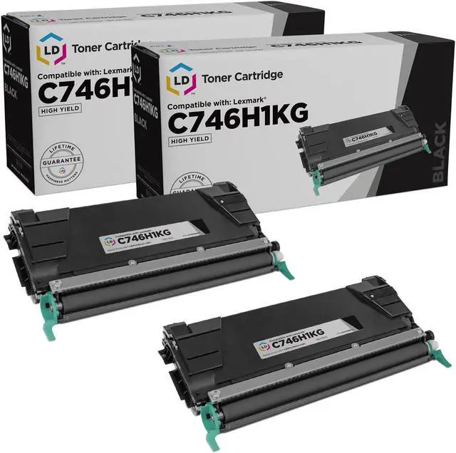 Main image of LD Products Remanufactured Toner Cartridge Replacement for Lexmark C748 C746H1KG High Yield (Black, 2-Pack)