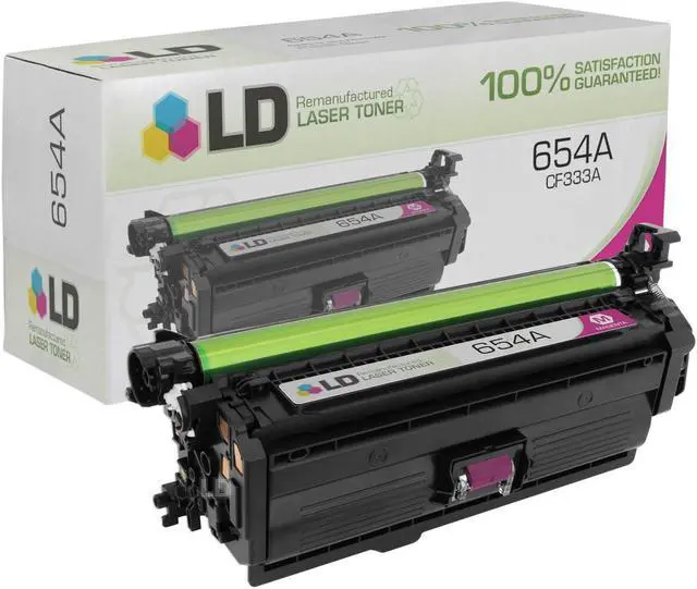 Alt view image 4 of 14 - LD © Remanufactured Replacements for Hewlett Packard 654A Set of 4 Laser Toner Cartridges Includes: 1 CF320A Black, 1 CF331A Cyan, 1 CF332A Yellow, & 1 CF333A Magenta
