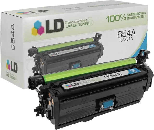 Alt view image 5 of 14 - LD © Remanufactured Replacements for Hewlett Packard 654A Set of 4 Laser Toner Cartridges Includes: 1 CF320A Black, 1 CF331A Cyan, 1 CF332A Yellow, & 1 CF333A Magenta