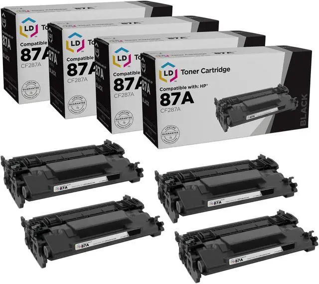 Main image of LD Products Compatible Toner Cartridge Replacement for HP 87A CF287A (Black, 4-Pack)
