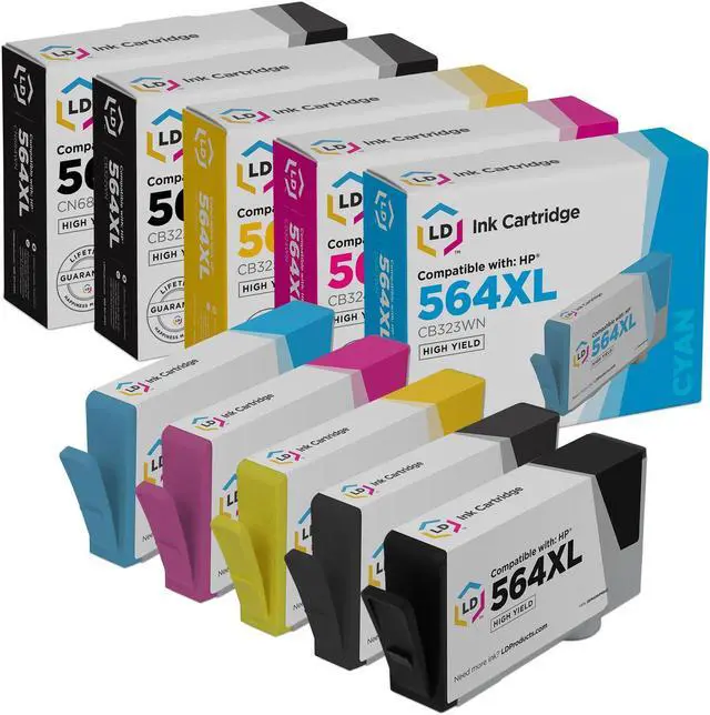 Main image of LD Products Compatible Ink Cartridge Replacement for HP 564XL High Yield (Black, Photo Black, Cyan, Magenta, Yellow, 5-Pack)