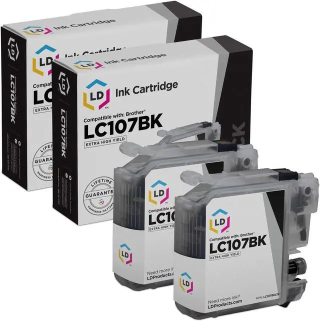 Main image of LD Products Compatible Ink Cartridge Replacement for Brother LC107BK Super High Yield (Black, 2-Pack)