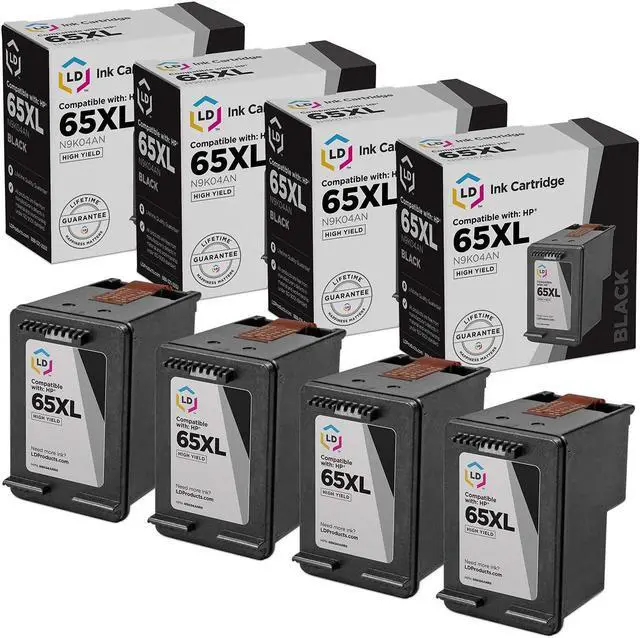 Main image of LD Products Ink Cartridge Replacement for HP 65XL N9K04AN High Yield Black 4-Pack