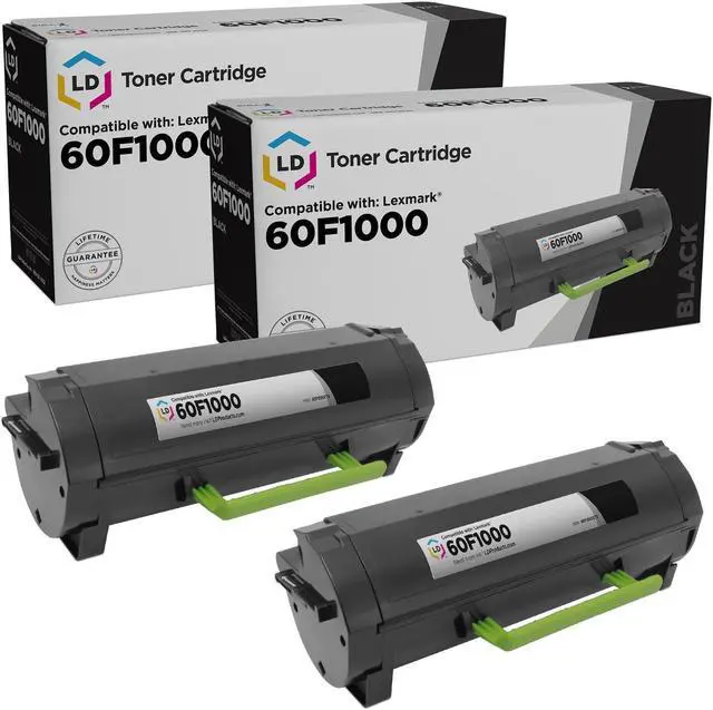 Main image of LD Products Compatible Toner Cartridge Replacement for Lexmark 601 60F1000 (Black, 2-Pack)