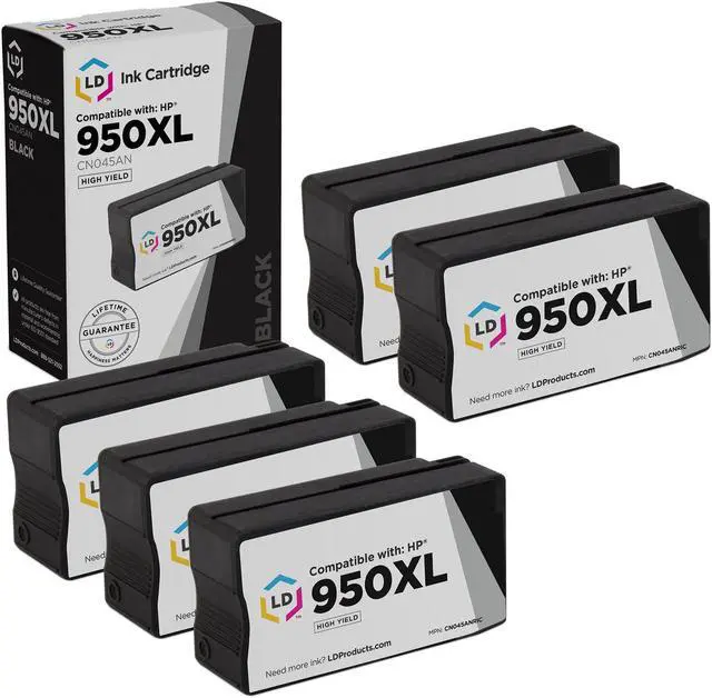 Main image of LD Products Compatible Ink Cartridge Replacement for HP 950XL CN045AN High Yield (Black, 5-Pack)