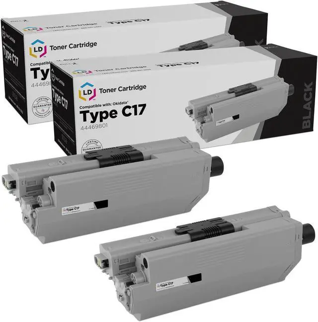 Main image of LD Products Compatible Toner Cartridge Replacement for Okidata 44469801 Type C17 (Black, 2-Pack)