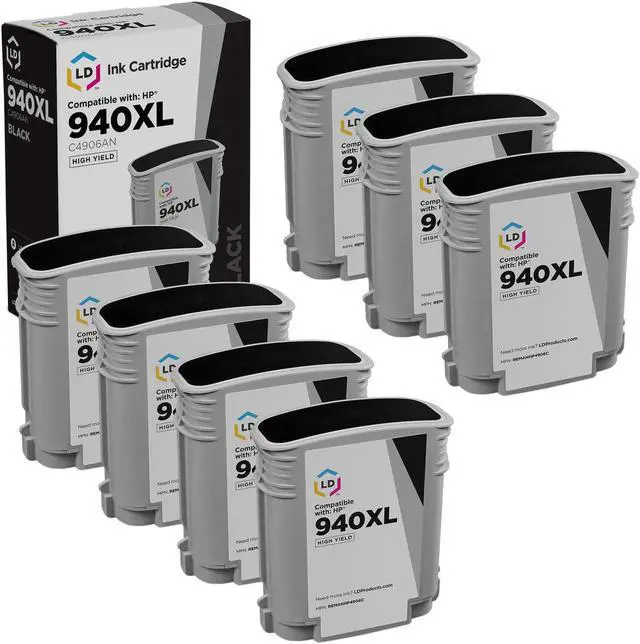 Main image of LD Products Remanufactured Ink Cartridge Replacement for HP 940XL C4906AN High Yield (Black, 7-Pack)