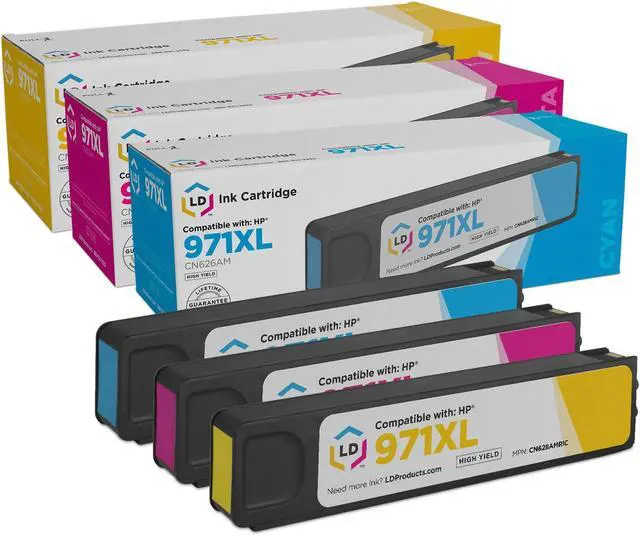 Main image of LD Products Remanufactured Ink Cartridge Replacement for HP 971XL High Yield (Cyan, Magenta, Yellow, 3-Pack)