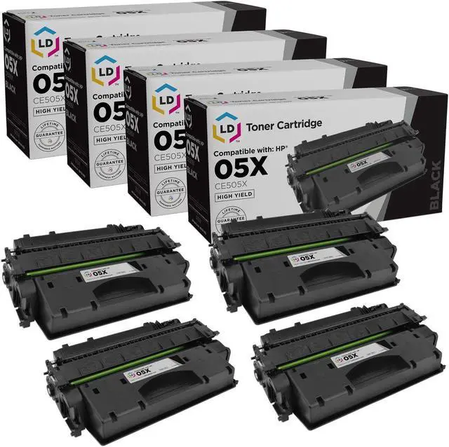 Main image of LD Products Compatible Toner Cartridge Replacements for HP 05X CE505X High Yield (Black, 4-Pack) for use in LaserJet P2055d, P2055dn, P2055X