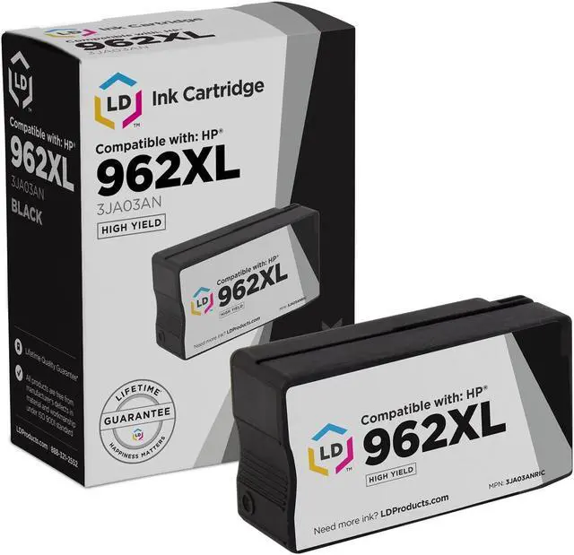 Main image of LD Products Remanufactured Ink Cartridge Replacement for 962 XL HP 962XL Black Ink Cartridges 3JA03AN High Yield