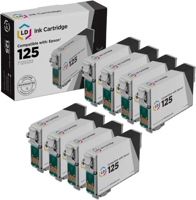 Main image of LD Products Remanufactured Ink Cartridge Replacements for Epson 125 T125120 (Black, 8-Multipack)