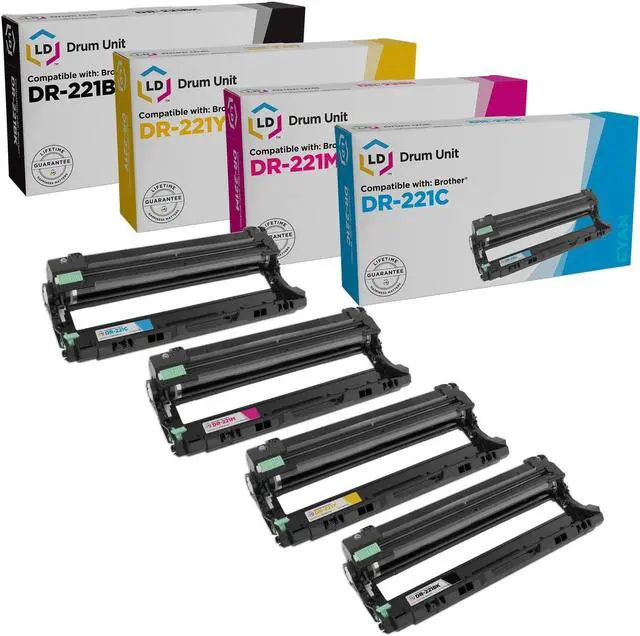 Main image of LD Products Compatible Drum Unit Replacement for Brother DR221 (Black, Cyan, Magenta, Yellow, 4-Pack)