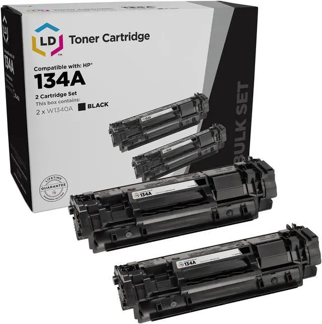 Main image of LD Products Compatible Toner Cartridge Replacements for HP 134A Black / HP W1340A Standard Yield (Black, 2-Pack)