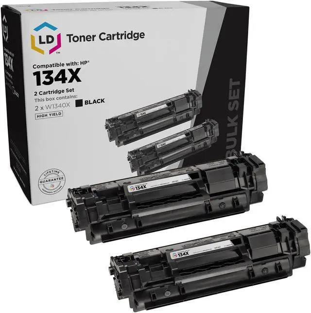 Main image of LD Products Compatible Toner Cartridge Replacements for HP 134X Black / HP W1340X High Yield (Black, 2-Pack)
