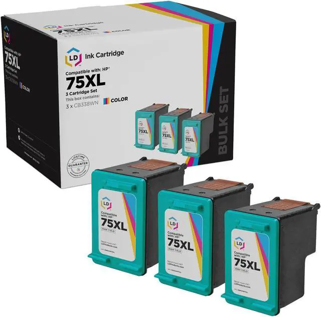 Main image of LD Products Remanufactured Ink Cartridge Replacement for HP 75XL CB338WN High Yield (Color, 3-Pack)