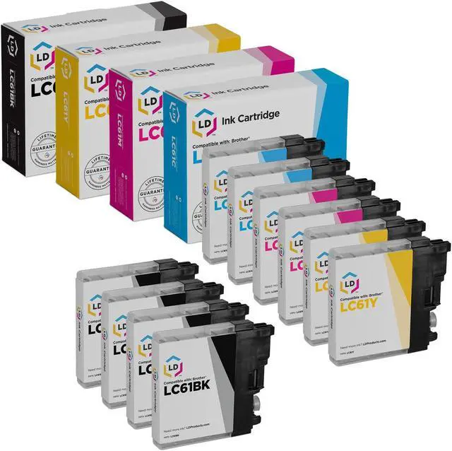 Main image of LD Products Compatible Ink Cartridge Replacements for Brother LC61 (4 LC61BK Black, 2 LC61C Cyan, 2 LC61M Magenta, 2 LC61Y Yellow) 10-Pack for DCP and MF Series Printers